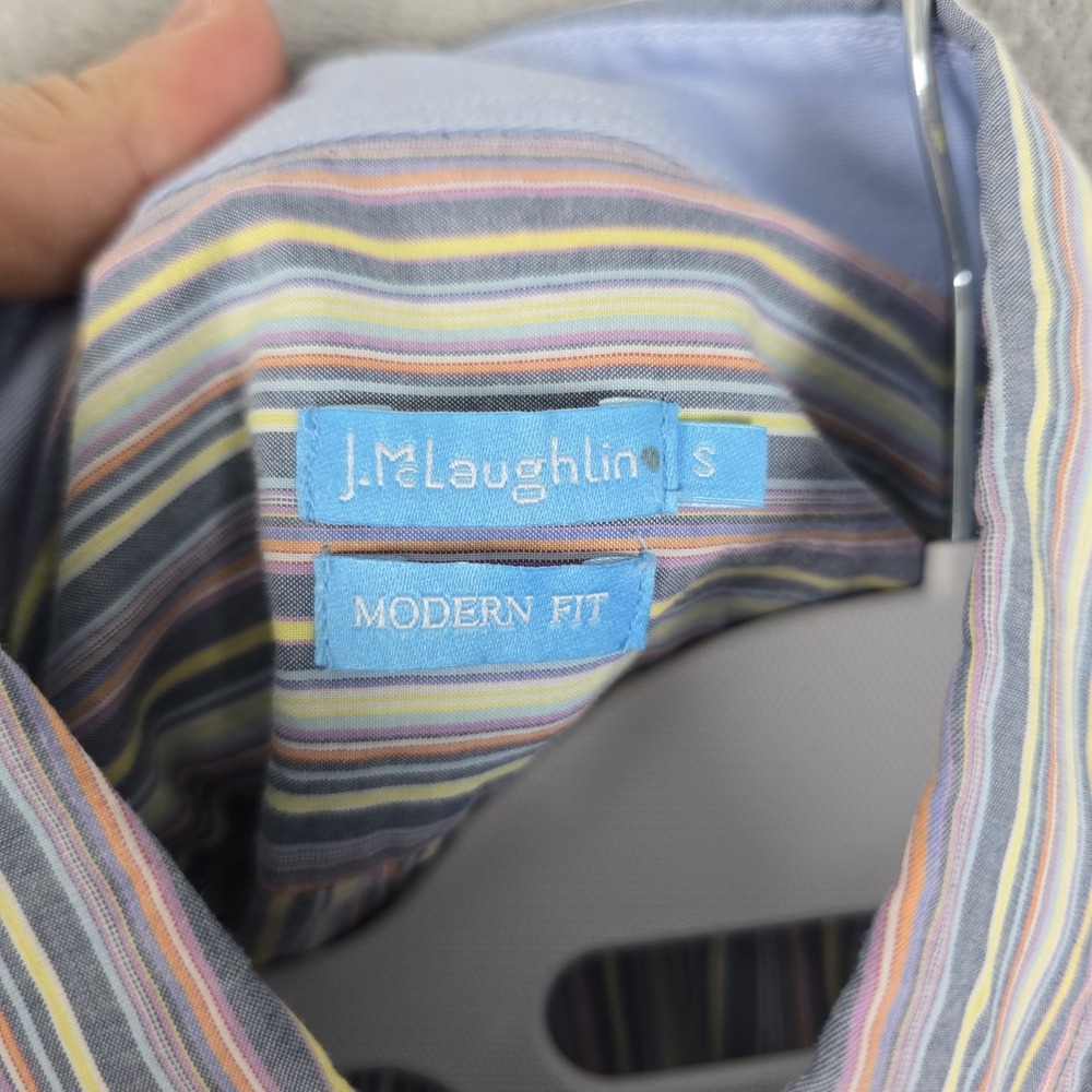 J.McLaughlin Womens‎ Modern Fit Striped Button Down Shirt Cotton Multi-Color S - Picture 3 of 7